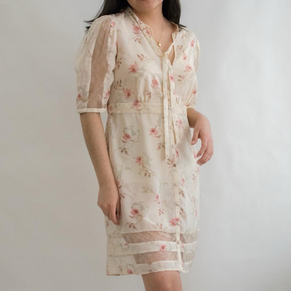 Vintage Victoria’s Secret Silk Floral Dress small